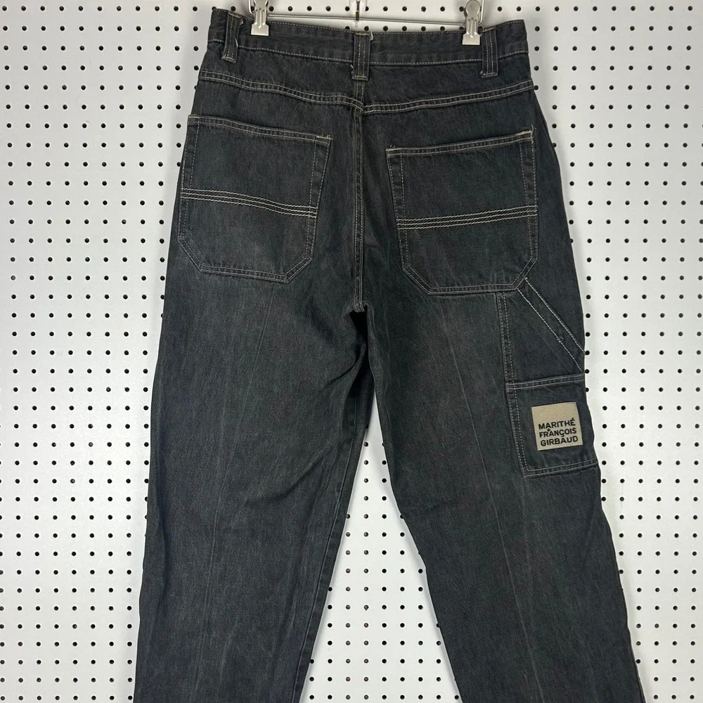 Marithe Francois Girbaud Mens 34x32 Black Denim Carpenter Jeans Baggy Y2K 90s